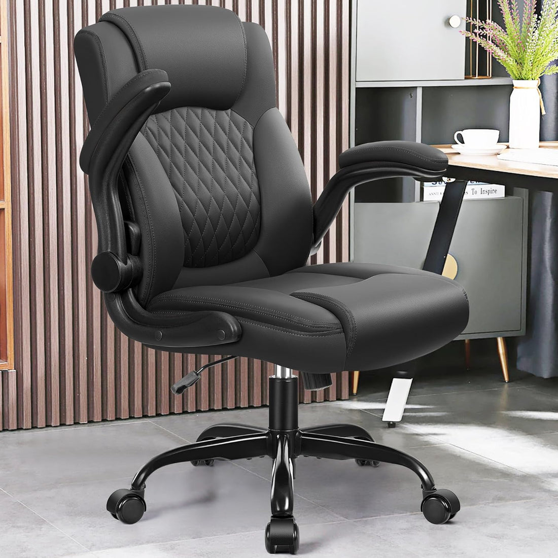 Modern Leather Office Gaming Chair with Ergonomic Back Support – Computer Desk Chair