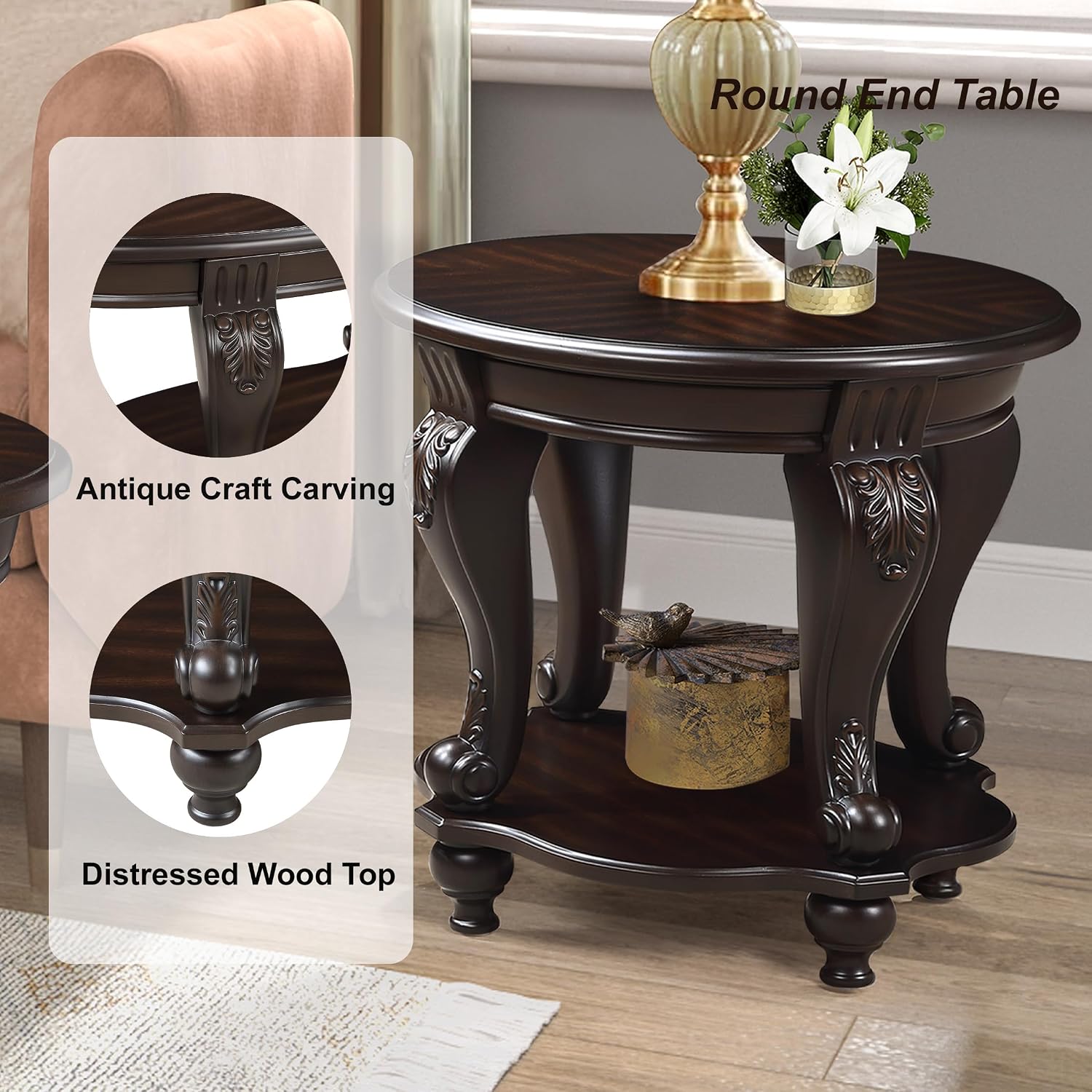 Modern Solid Wood Coffee Table Set with Open Storage, Coffee Table Home Interiors Furniture