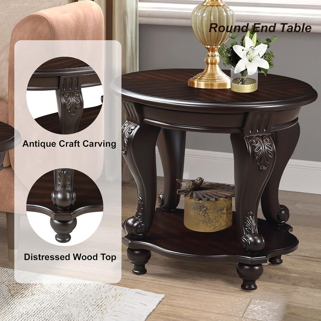 Modern Solid Wood Coffee Table Set with Open Storage, Coffee Table Home Interiors Furniture