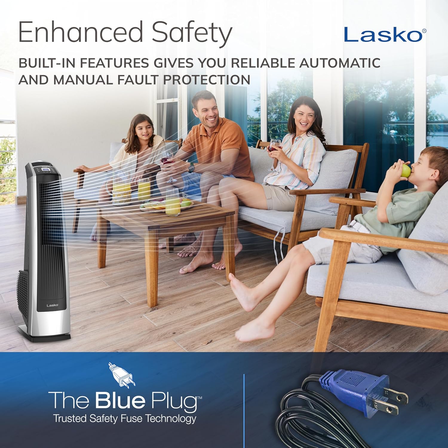 High Velocity Oscillating Tower Fan for Bedroom, Garage, Basement, and Gym with Remote Control, Timer, 3 Powerful Speeds, 35" Silver/Black, U35115