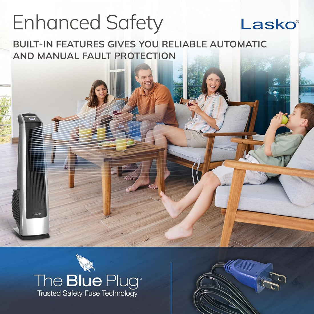 High Velocity Oscillating Tower Fan for Bedroom, Garage, Basement, and Gym with Remote Control, Timer, 3 Powerful Speeds, 35" Silver/Black, U35115