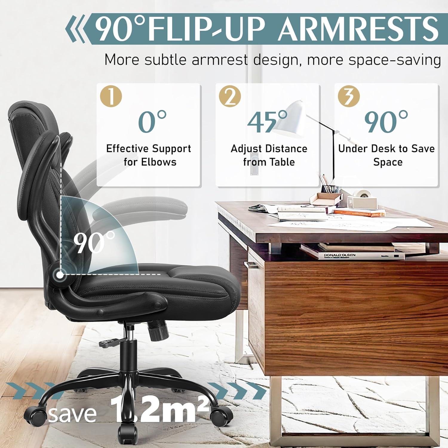 Modern Leather Office Gaming Chair with Ergonomic Back Support – Computer Desk Chair