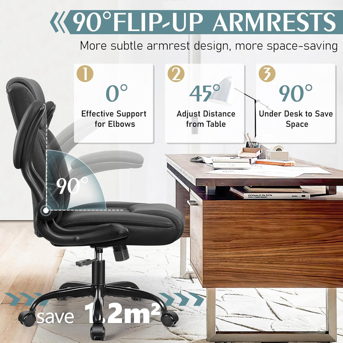 Modern Leather Office Gaming Chair with Ergonomic Back Support – Computer Desk Chair