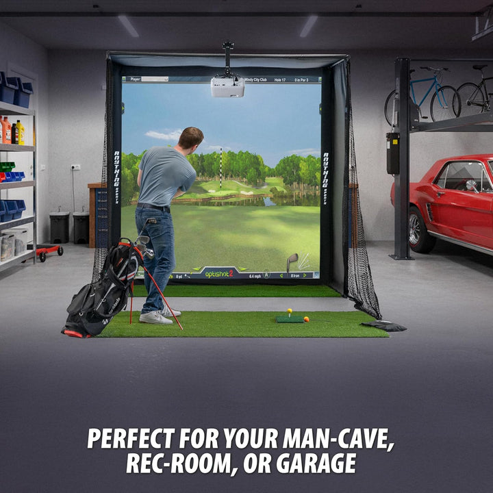 New Golf Simulator Set – 4K-Ready Impact Screen Projector Mount, Frame Poles | Easy Setup |