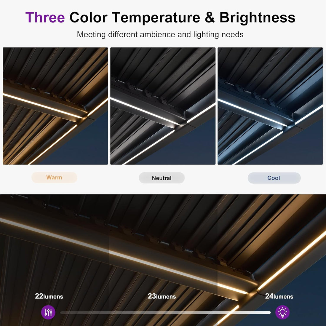 New Louvered Pergola LED Strip Outdoor Pergola 