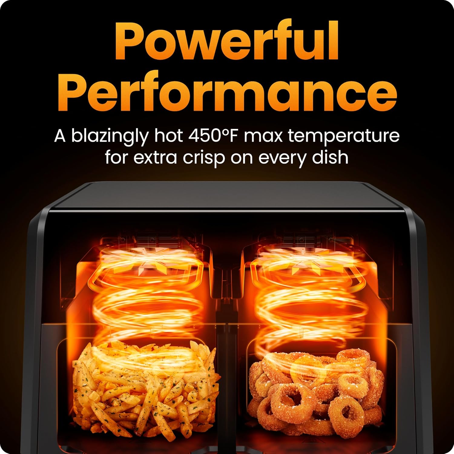 Modern Home Dual Air Fryer Oven with DC Motor – 9 Qt. Double Basket Air Fryer