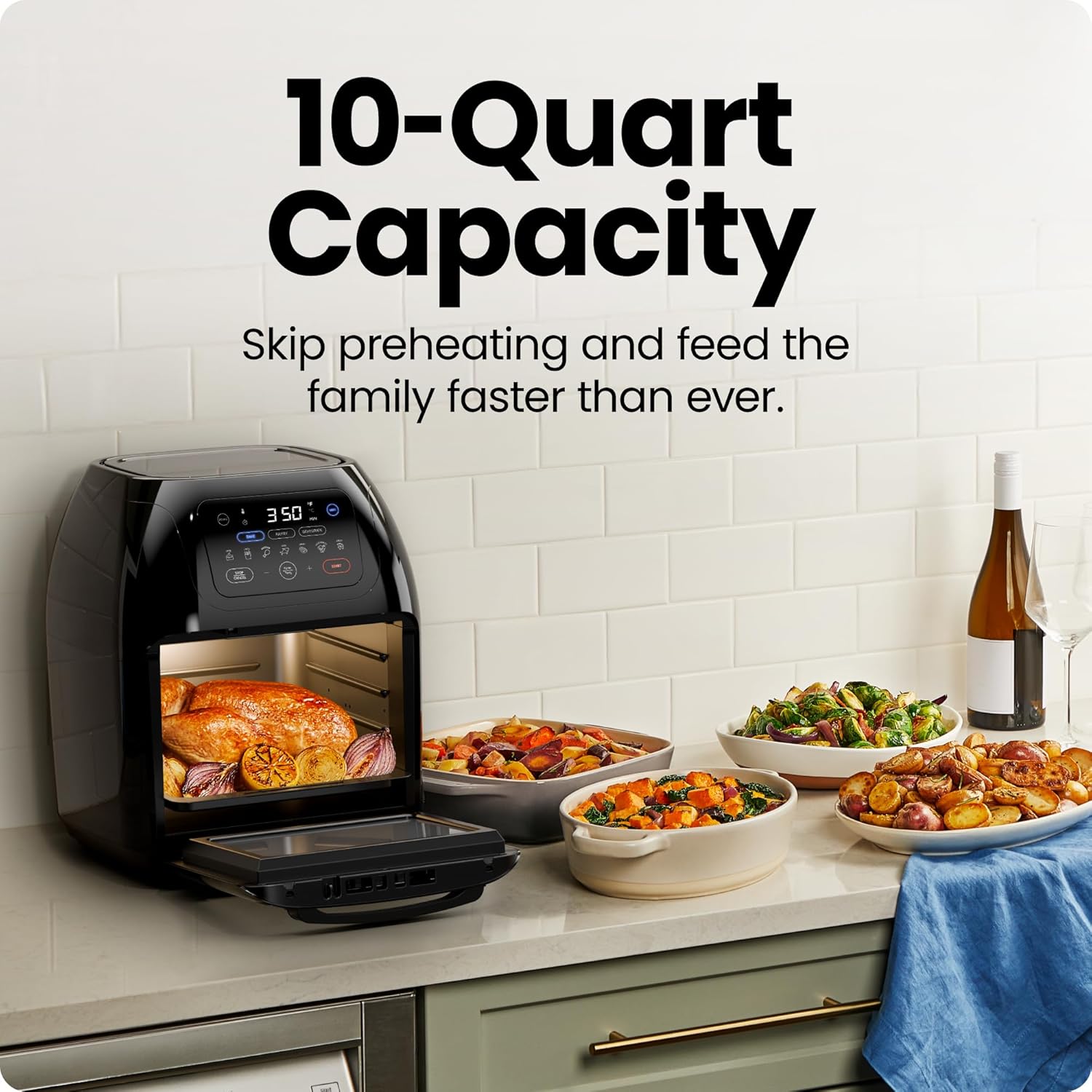 New Multifunctional Digital Air Fryer with Rotisserie, Dehydrator & Convection Oven