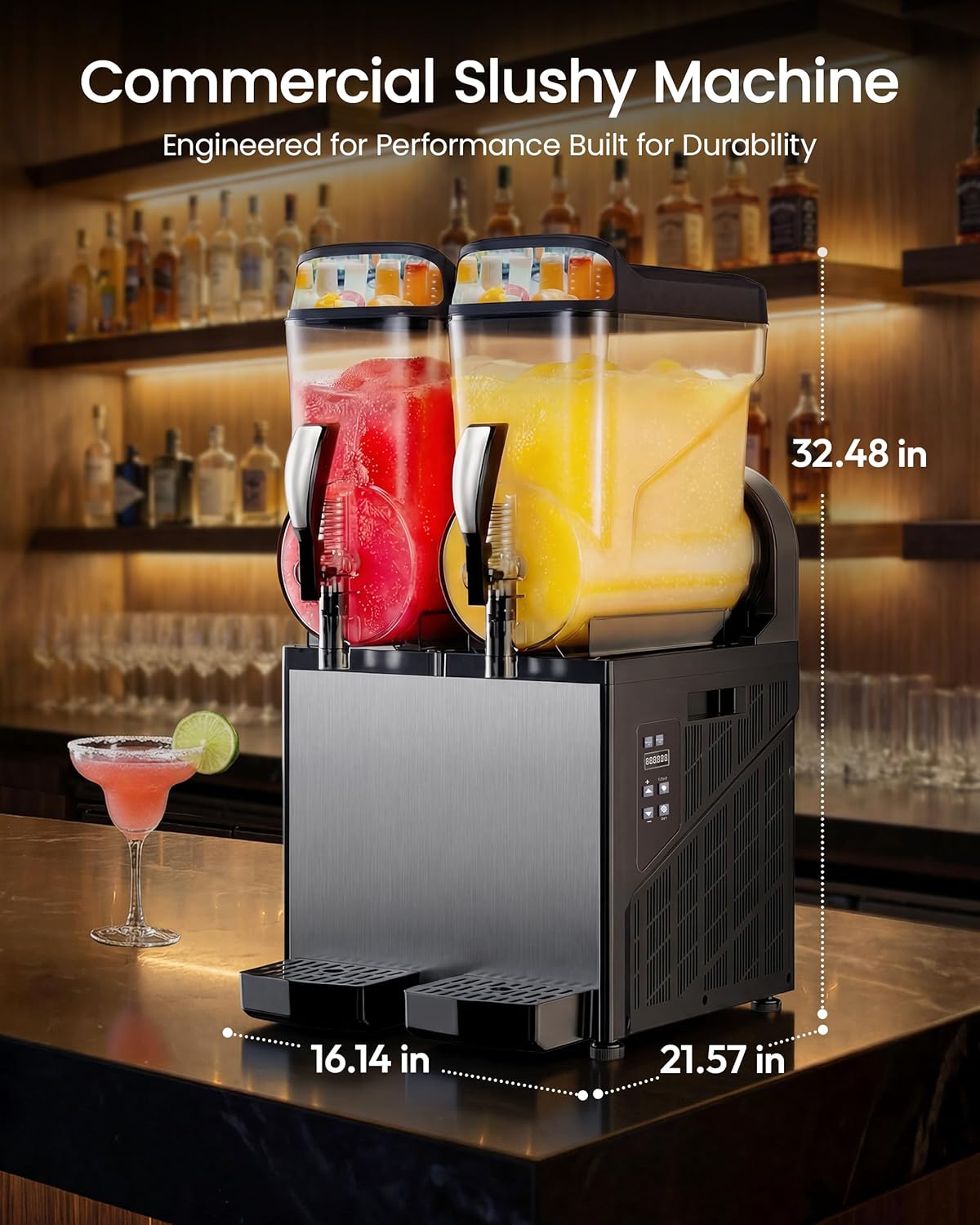 New 30L Double Tank Home - Commercial Slushie Machine –  Smart Controls & LED Display