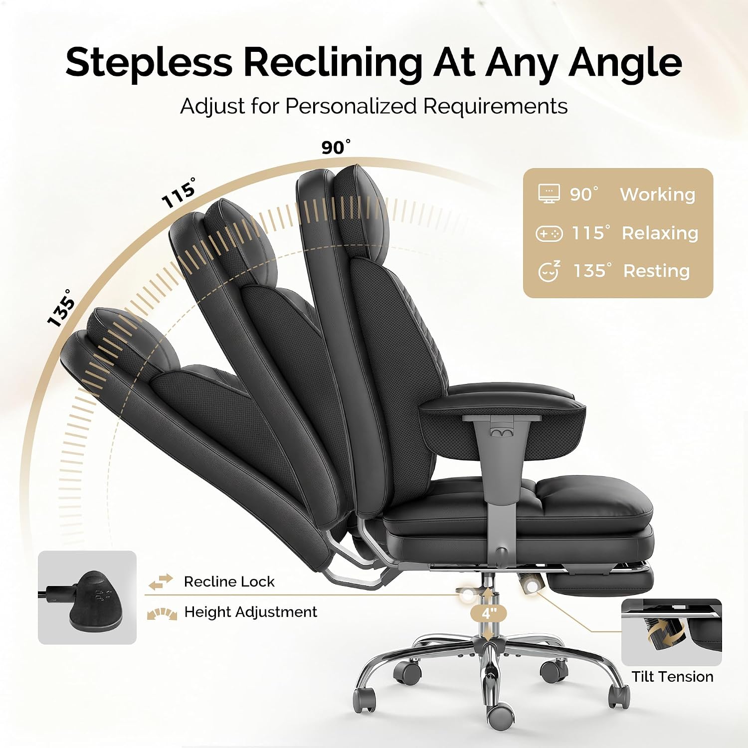 Premium High Back Leather Executive Office Gaming Chair