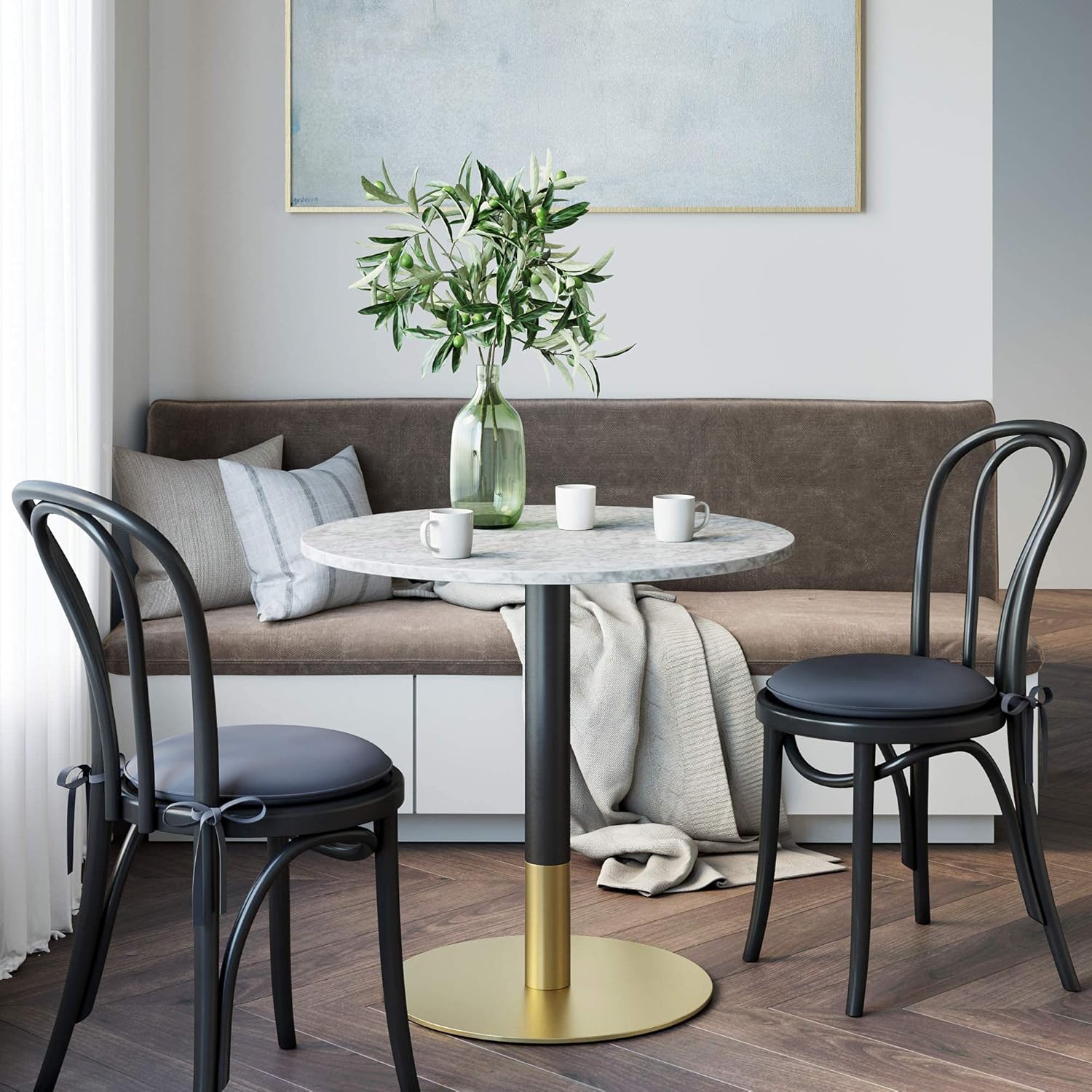 Marble Top Bistro New Mid-Century  Kitchen or Dining Table