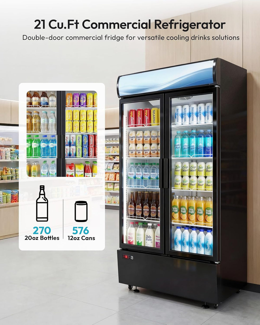 New Commercial Beverage Refrigerator – with LED Lighting & Digital Temperature Control