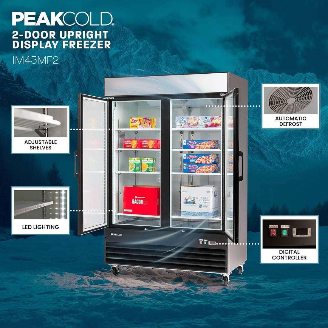 Modern Double Door Work Top Commercial Refrigerator -  Industrial Fridge