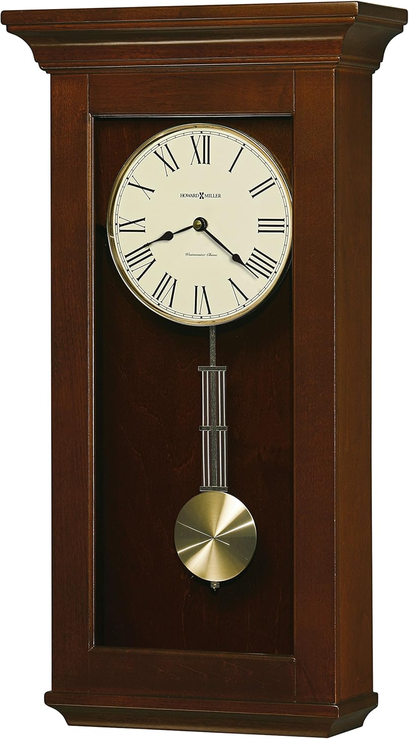 Premium Continental Wall Clock – Westminster Chime, Wood Finish with Brass Pendulum