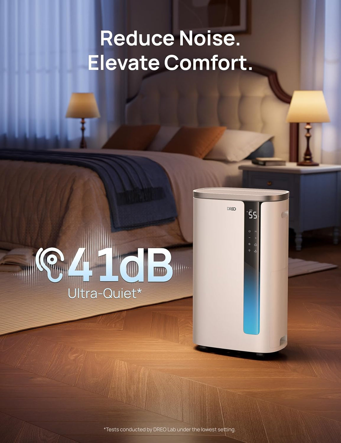 Max 95 Pint Smart Dehumidifier Quiet 41dB Operation & Auto Humidity Control