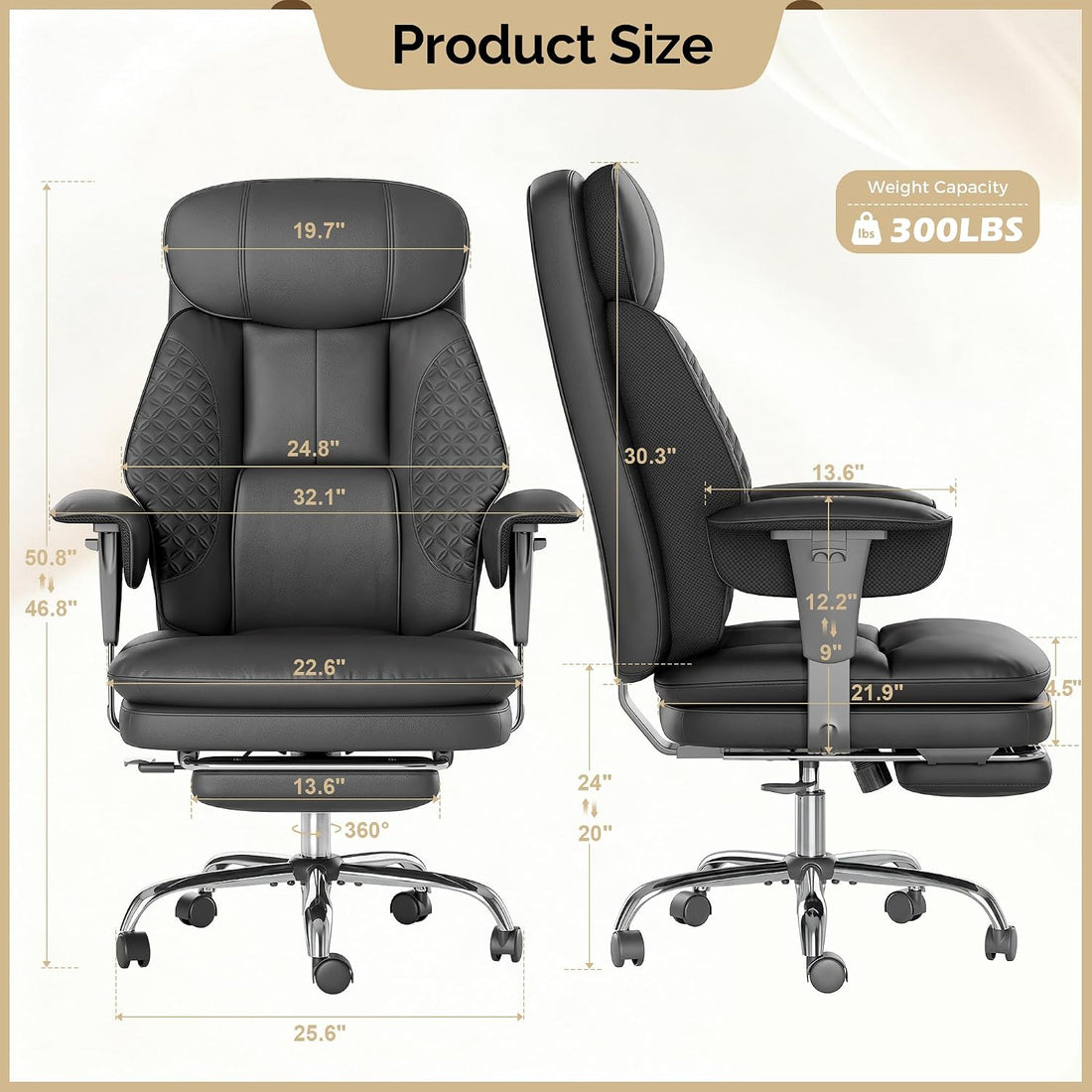 Premium High Back Leather Executive Office Gaming Chair