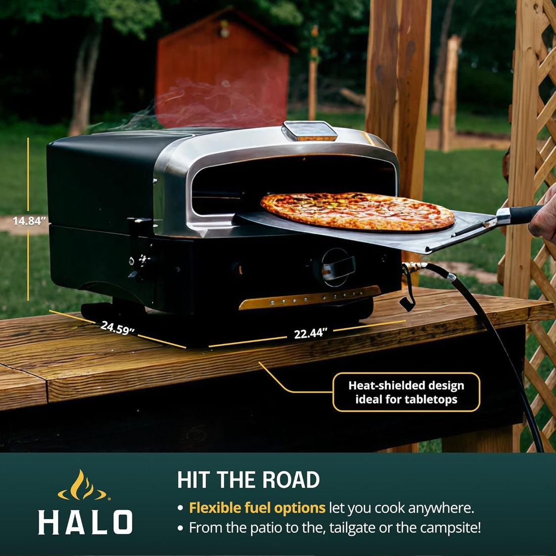 Versa 16 Pizza Oven | 16” Rotating Stone, Patented Dual Burner System, 5-Minute Pizzas, Easy Clean | Propane Powered | HZ-1004-ANA