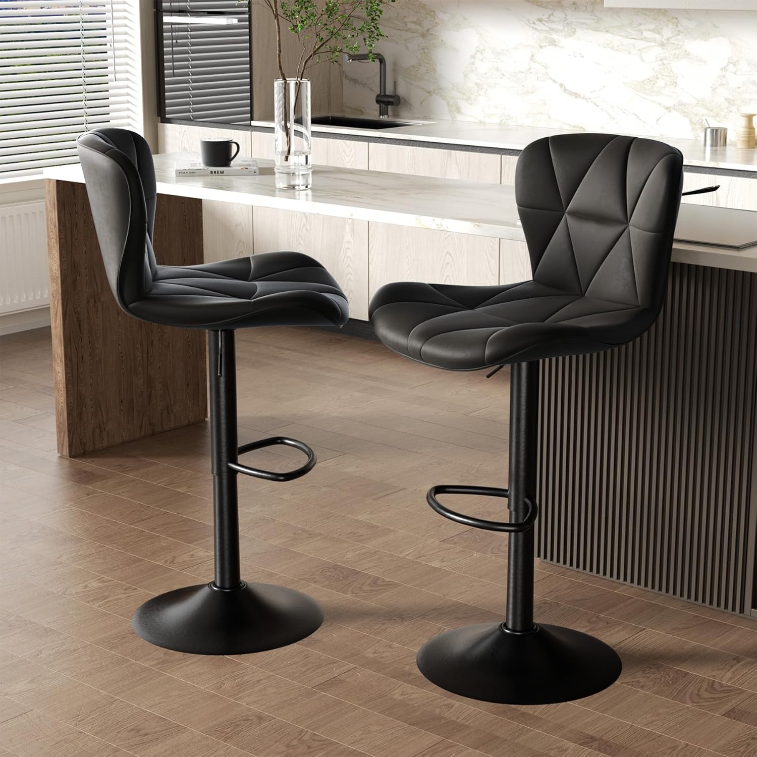 Modern Bar Stools Set of 2, Adjustable for Kitchen , Bar Home interior