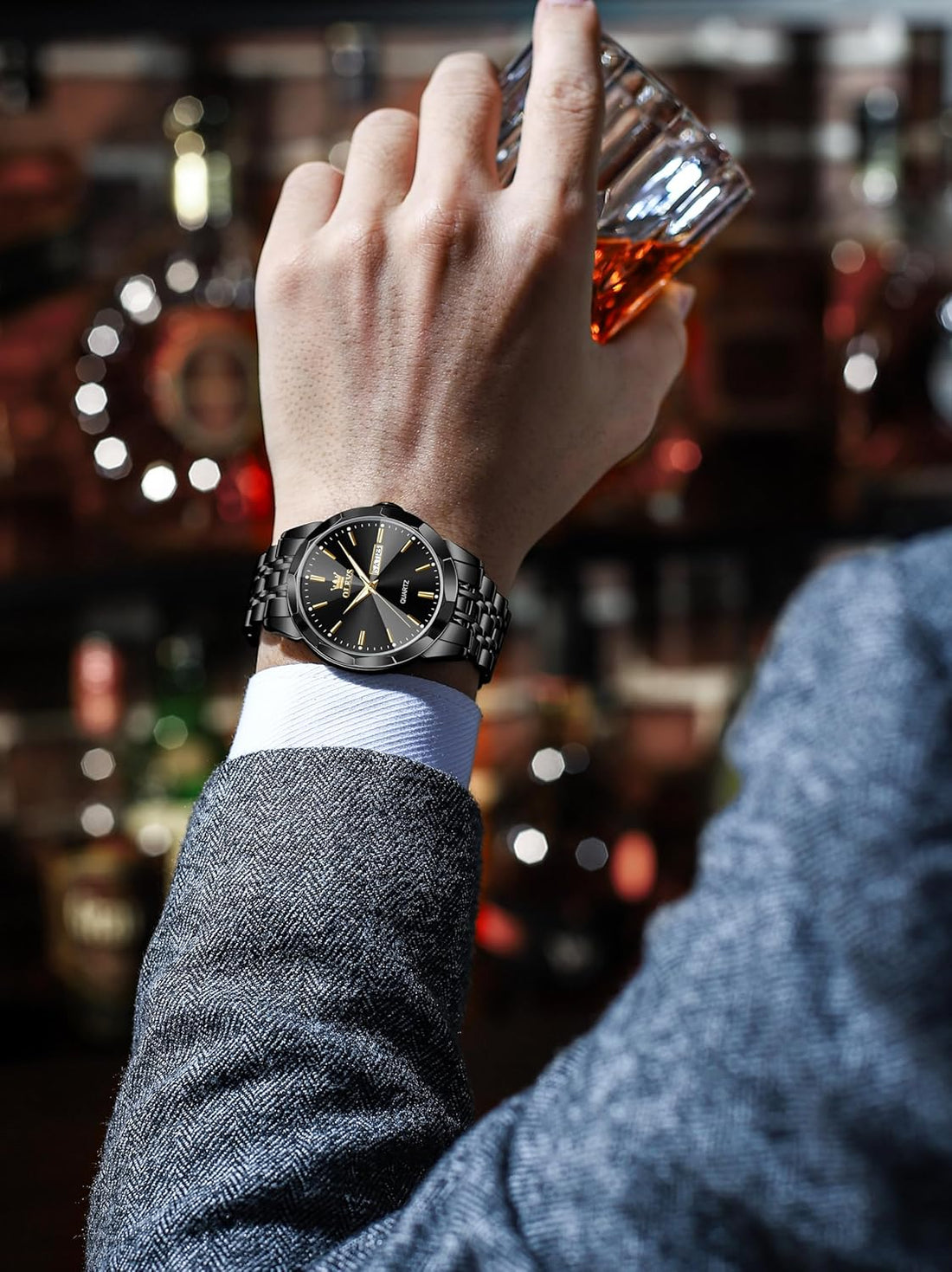 Mens Waterproof Diamond Business Watch