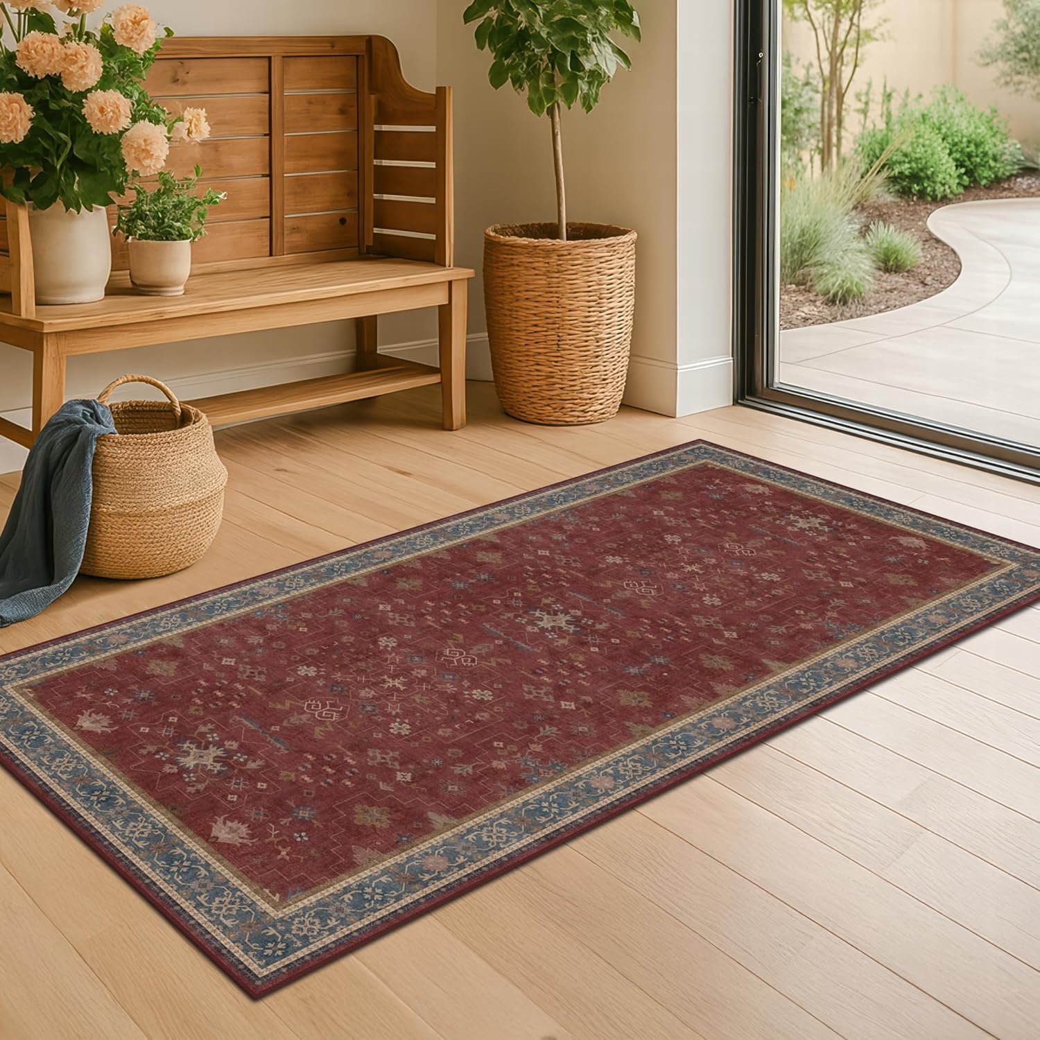 Modern Black Rug for Living Room - Washable Non-Slip & Stain Resistance