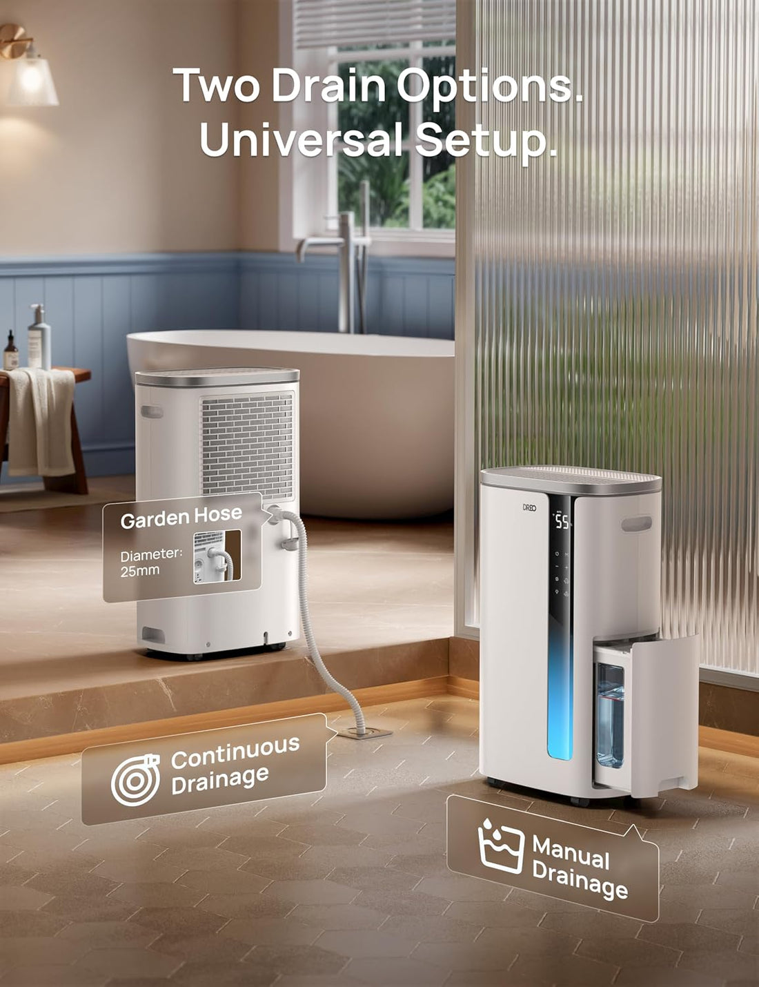 Max 95 Pint Smart Dehumidifier Quiet 41dB Operation & Auto Humidity Control