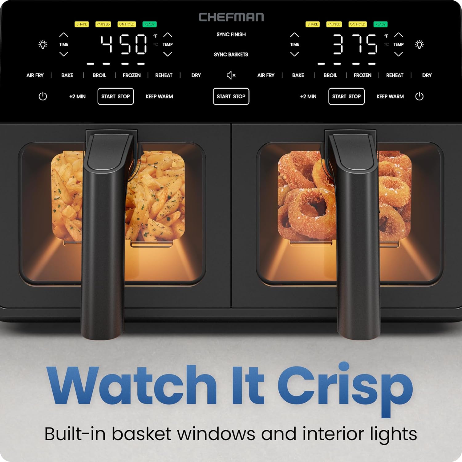 Modern Home Dual Air Fryer Oven with DC Motor – 9 Qt. Double Basket Air Fryer