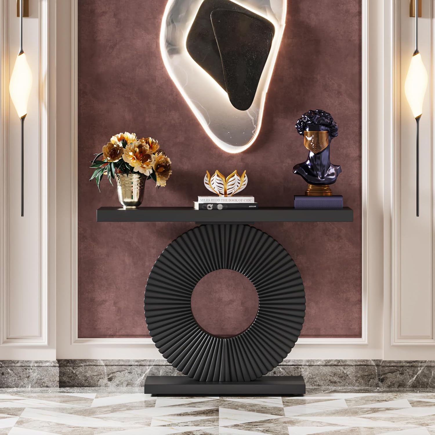 Elite Console with Geometric Base Design Home Entrance