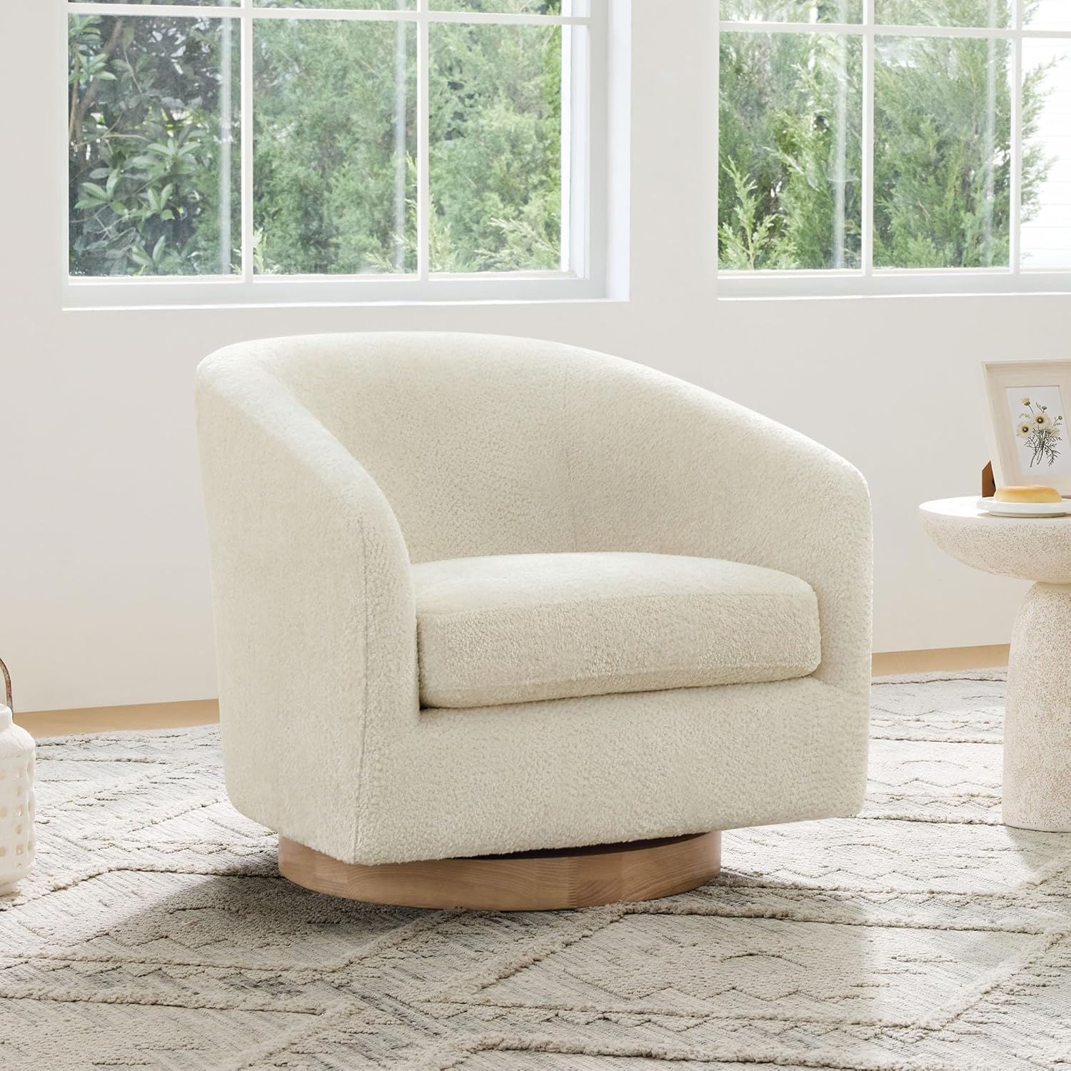 Modern Swivel Accent Chair Set of 2 - Home Living Room Office Decor