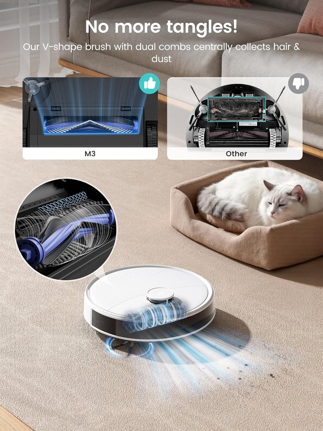 Modern Home Robot Vacuum and Mop Cleaner with Hot Water Self-Cleaning