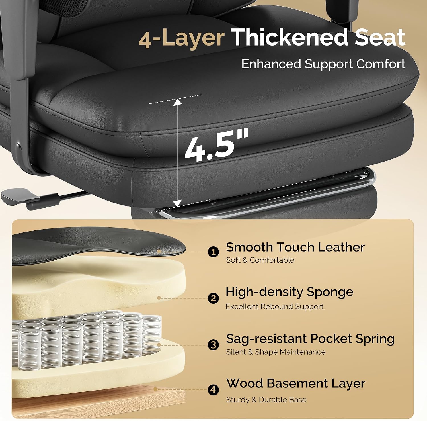 Premium High Back Leather Executive Office Gaming Chair