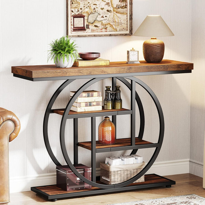 Italian Style Console Table,4-Tier Sofa Entryway Table 