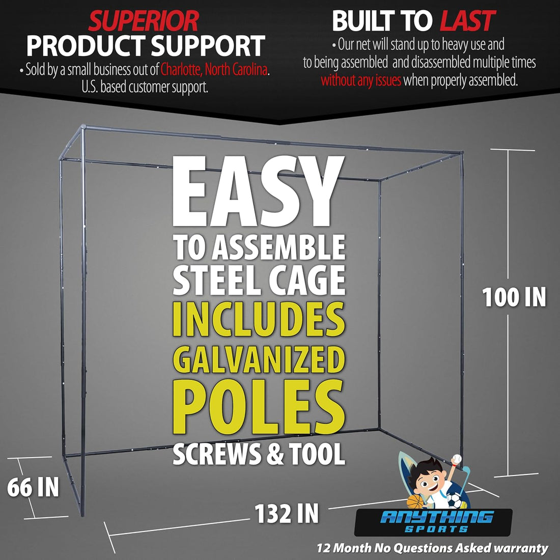 New Golf Simulator Set – 4K-Ready Impact Screen Projector Mount, Frame Poles | Easy Setup |