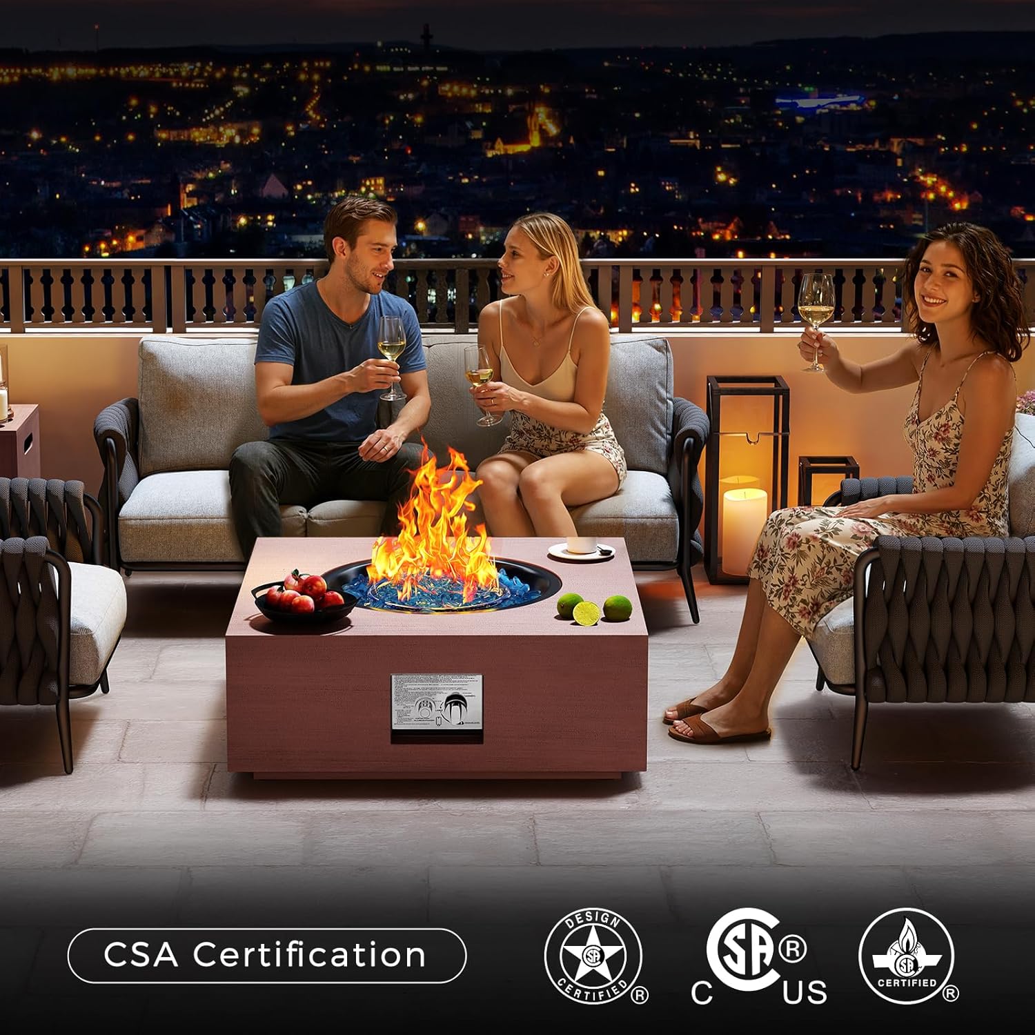 New Smart 28-Inch Fire Pit Table – Propane Gas Fire Pit (40,000 BTU)
