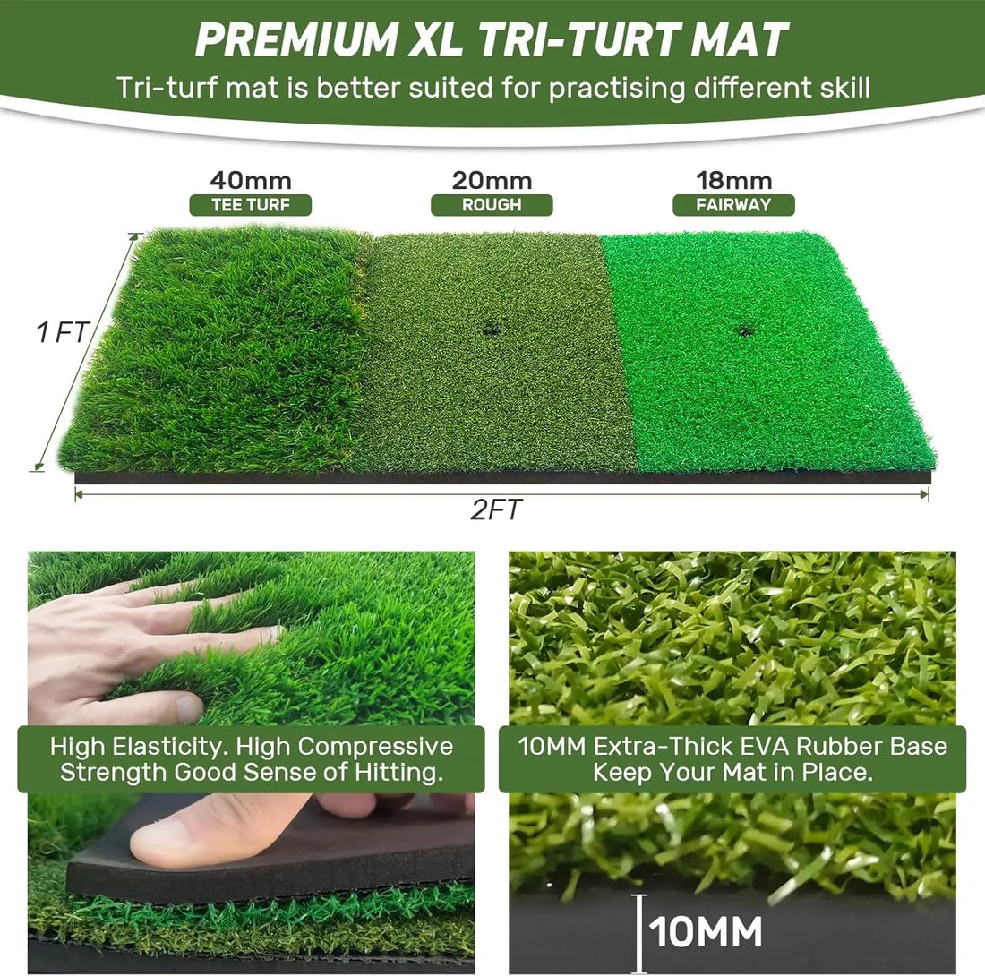 Modern Portable Golf Hitting Net Training Mat 10X7Ft with Target and Balls