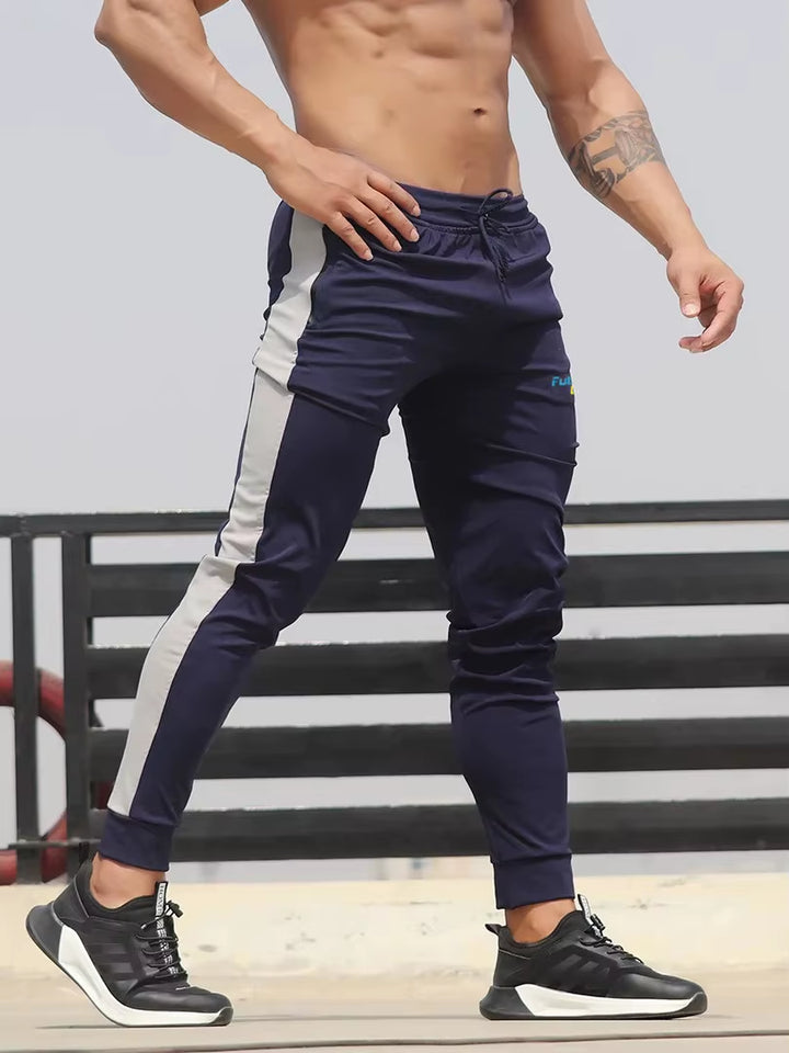 New Cross Border Quality Mens Color Matching Sports Pants Running Fitness Leisure Slim Foot Jogging Pants 