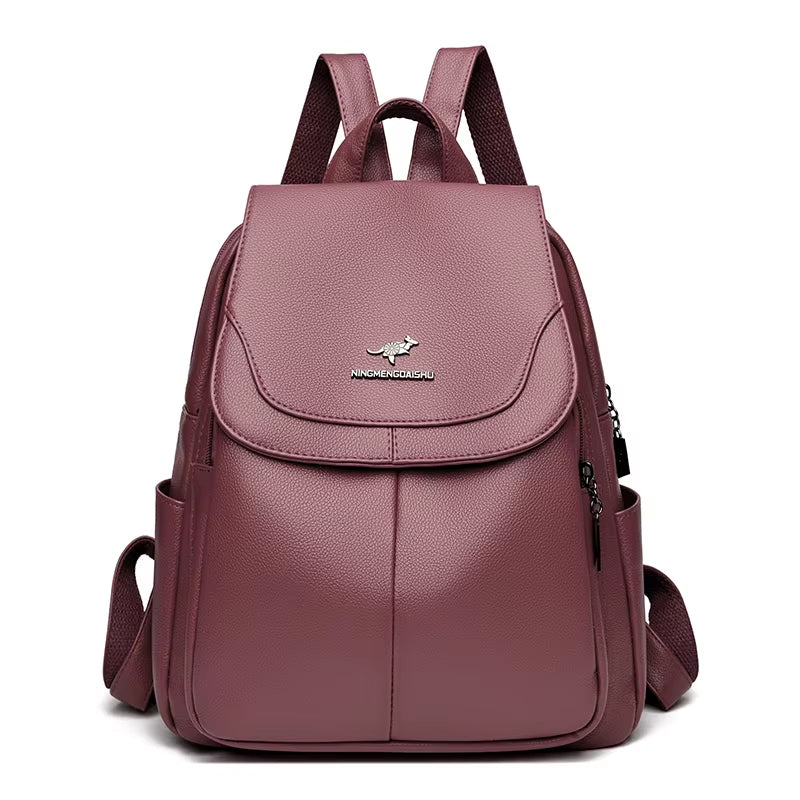 Women Large Capacity Backpack High Quality Leather Female Vintage Bag School Bags Travel Bagpack Ladies Bookbag Rucksack Purses