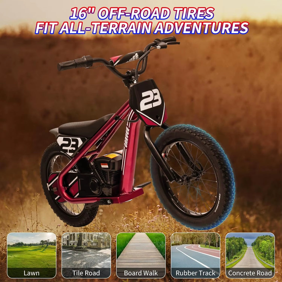 New Electric Dirt Bike for Kids Motorcycle Multi Speed