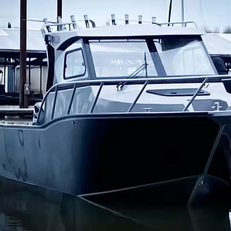 25Ft Deep V Aluminum Fishing Yacht Boat 7.5M Speed Boats with Outboard Engine for Cruising Sports Leisure & Entertainment