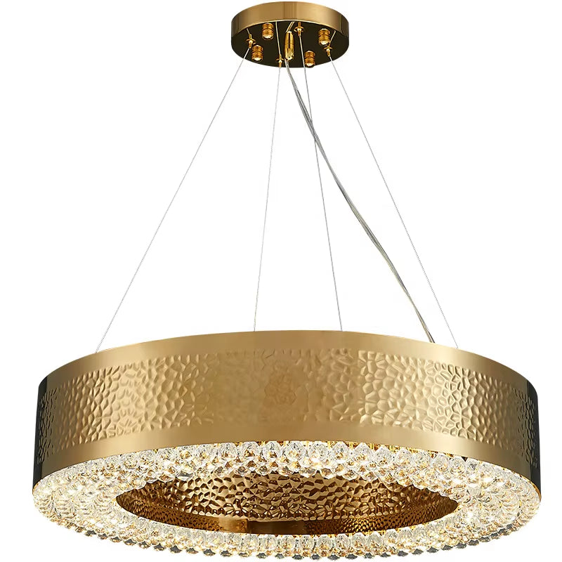 new Luxury K9 Crystal Brass Chandelier LED Pendant 