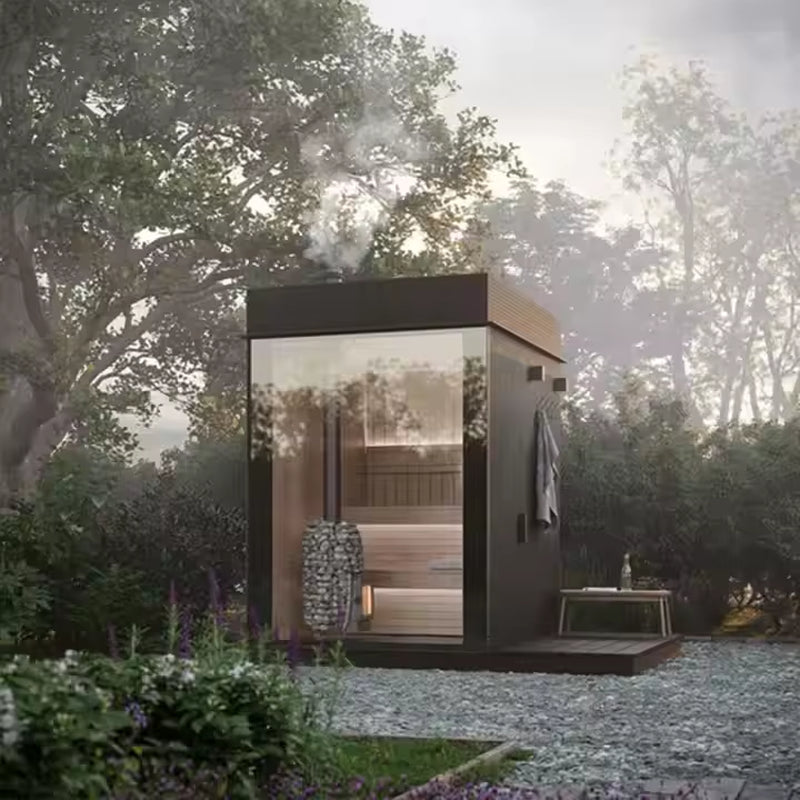 Premium Garden Relax Outdoor Sauna – Dry Steam with Control Panel
