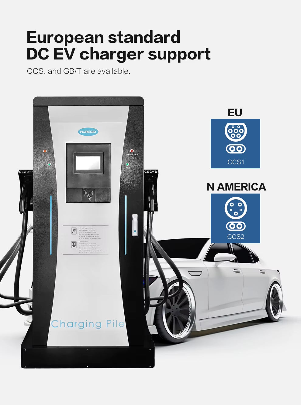 Waterproof DC Fast Ev Charger CCS1 CCS2 GB/T 60Kw 120Kw 160Kw Manufacturer for Electric Vehicle Car Charging Station