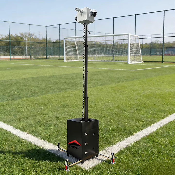 Mobile IP65 Waterproof 6M Mast CCTV Security Tower with 117Km/H Wind Resistance for Border Perimeter & Football Field