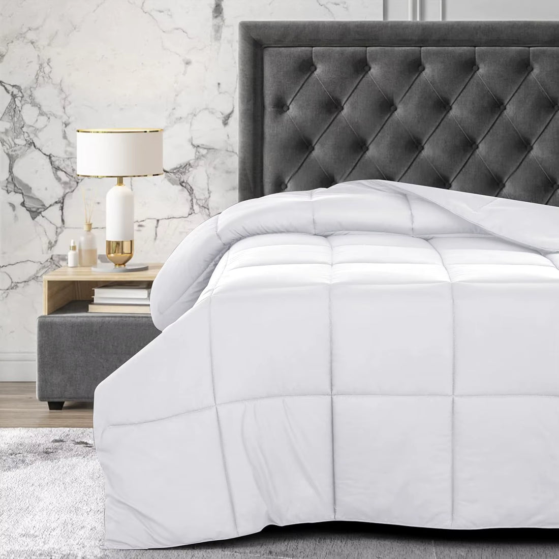 Luxury Down Alternative Comforter – Box-Stitched Fluffy Duvet 