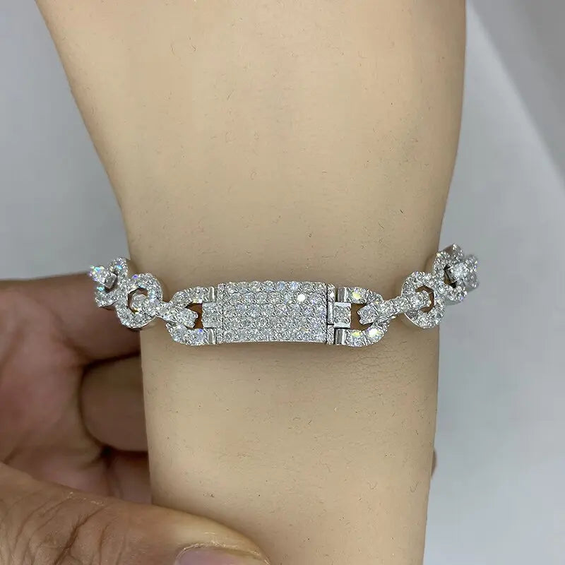 New 8 Shape Chain Bracelet in Solid 14K Gold – 5CTW Lab-Grown Diamonds