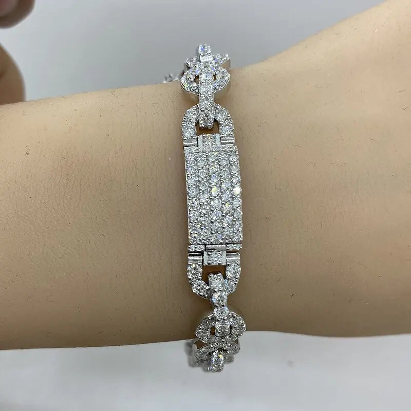 New 8 Shape Chain Bracelet in Solid 14K Gold – 5CTW Lab-Grown Diamonds