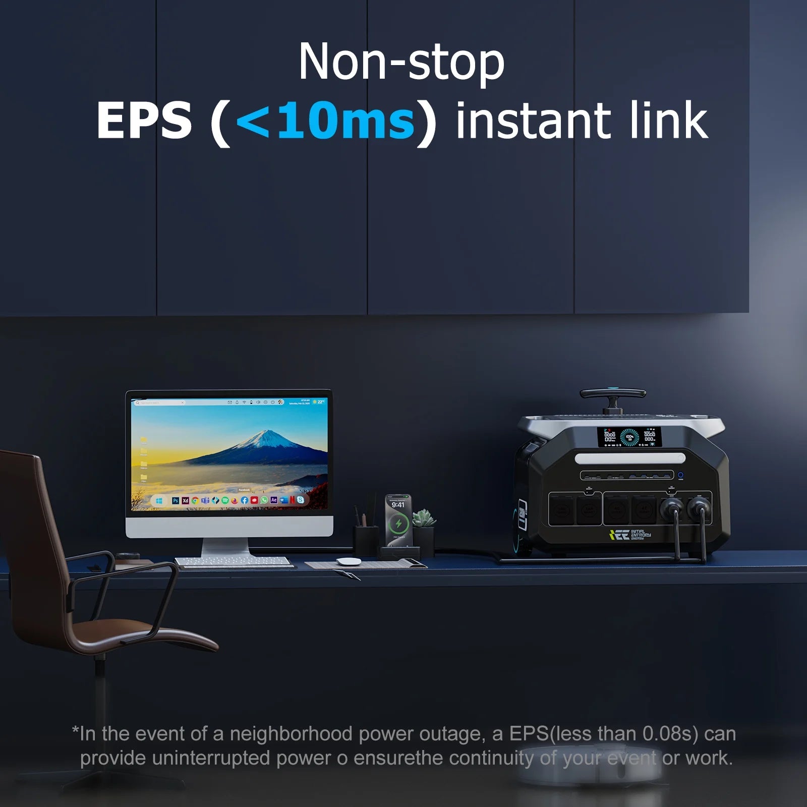 New IEE Solar Generator, 2048Wh/2400W Lifepo4 Power Station App enabled 