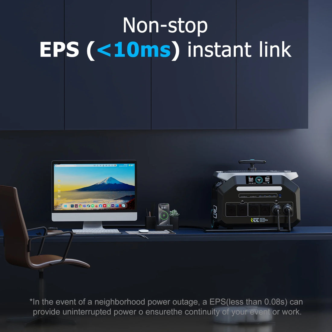 New IEE Solar Generator, 2048Wh/2400W Lifepo4 Power Station App enabled 