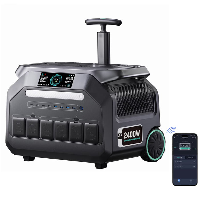 New IEE Solar Generator, 2048Wh/2400W Lifepo4 Power Station App enabled 