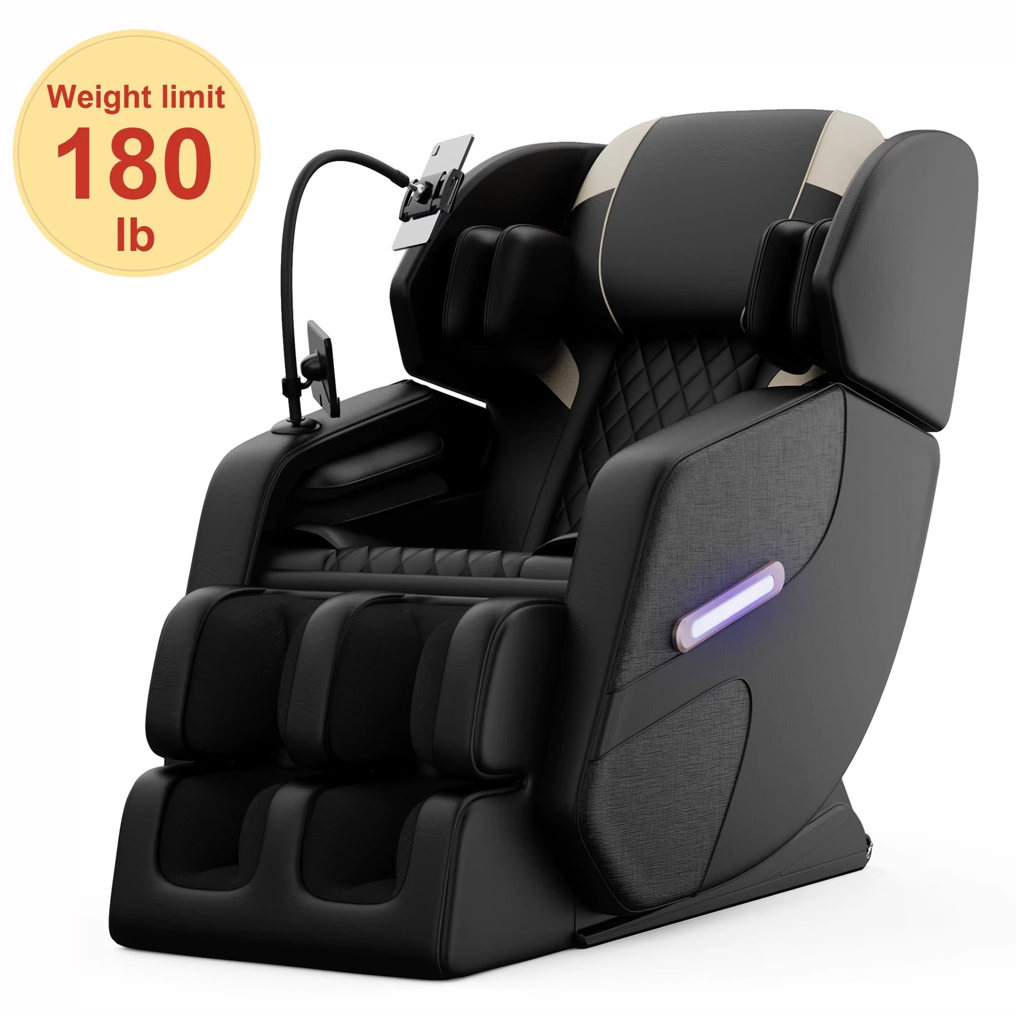 Modern Massage Chair Full-Body Air Compression, 6 Rollers with Touchscreen. 