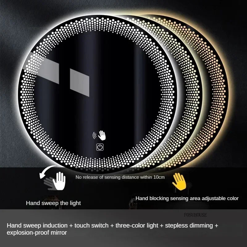 Modern multi colour Adjustable Smart Bathroom Mirror Wall Mounted Defogging Decorative Mirror