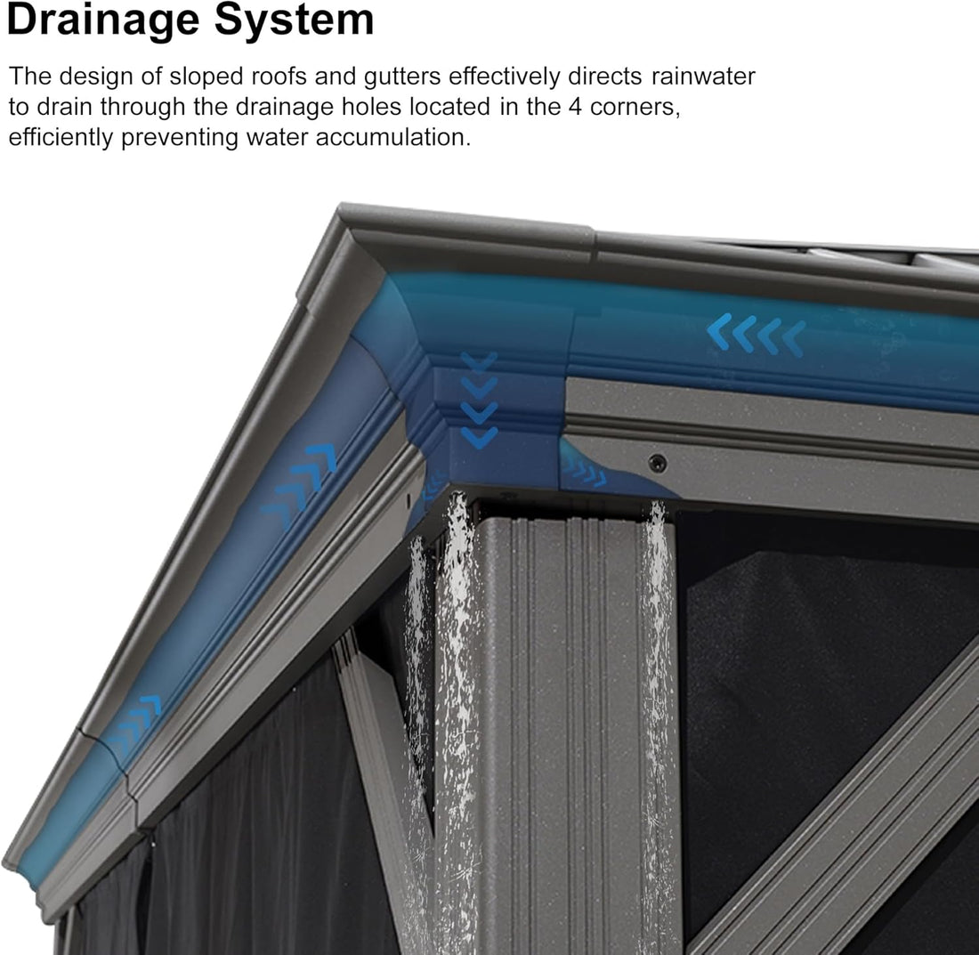 Elite Gazebo with Galvanized Steel All Weather Wind Resistance 